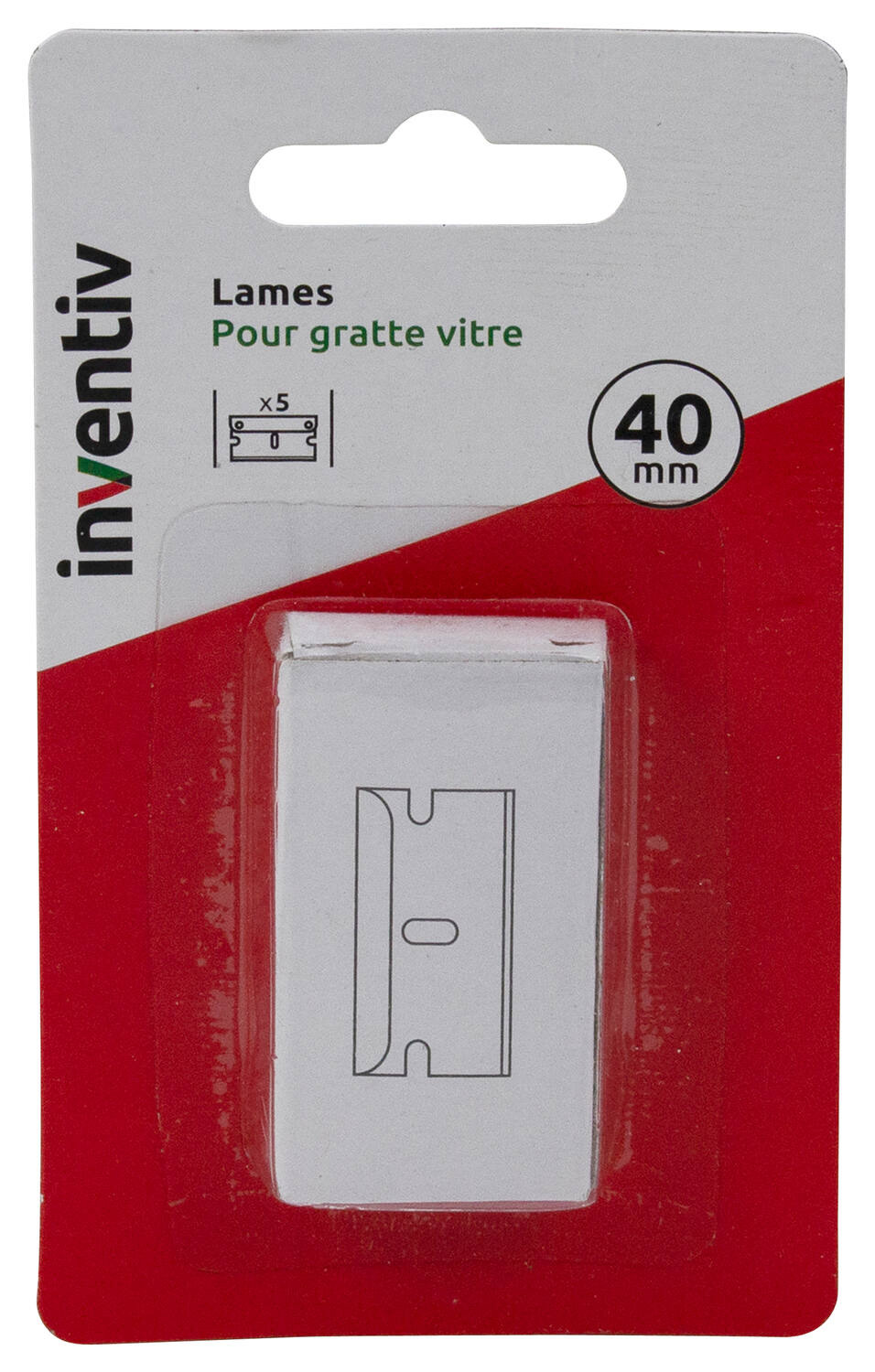 5 lames 40 mm pour gratte-vitre - INVENTIV
