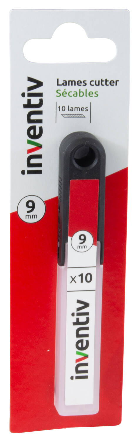 10 lames de cutter sécables SK5 9 mm - INVENTIV
