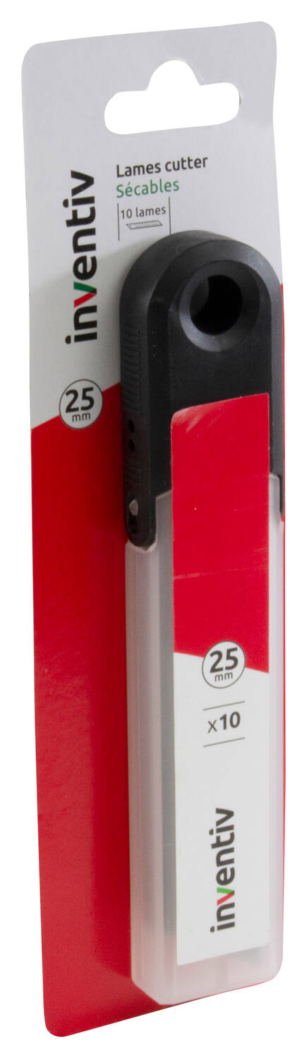 10 lames de cutter sécables SK5 25 mm - INVENTIV