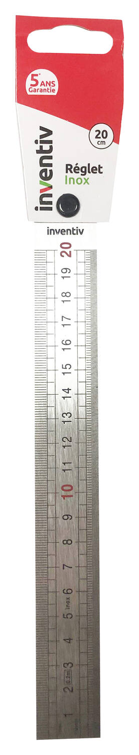 Reglet en acier inoxydable 20 cm - INVENTIV