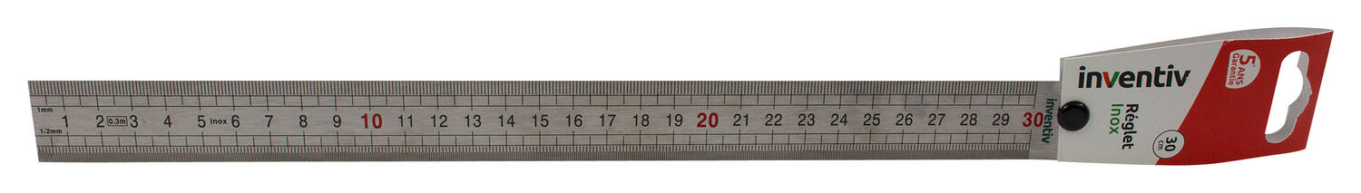 Reglet en acier inoxydable 30 cm - INVENTIV