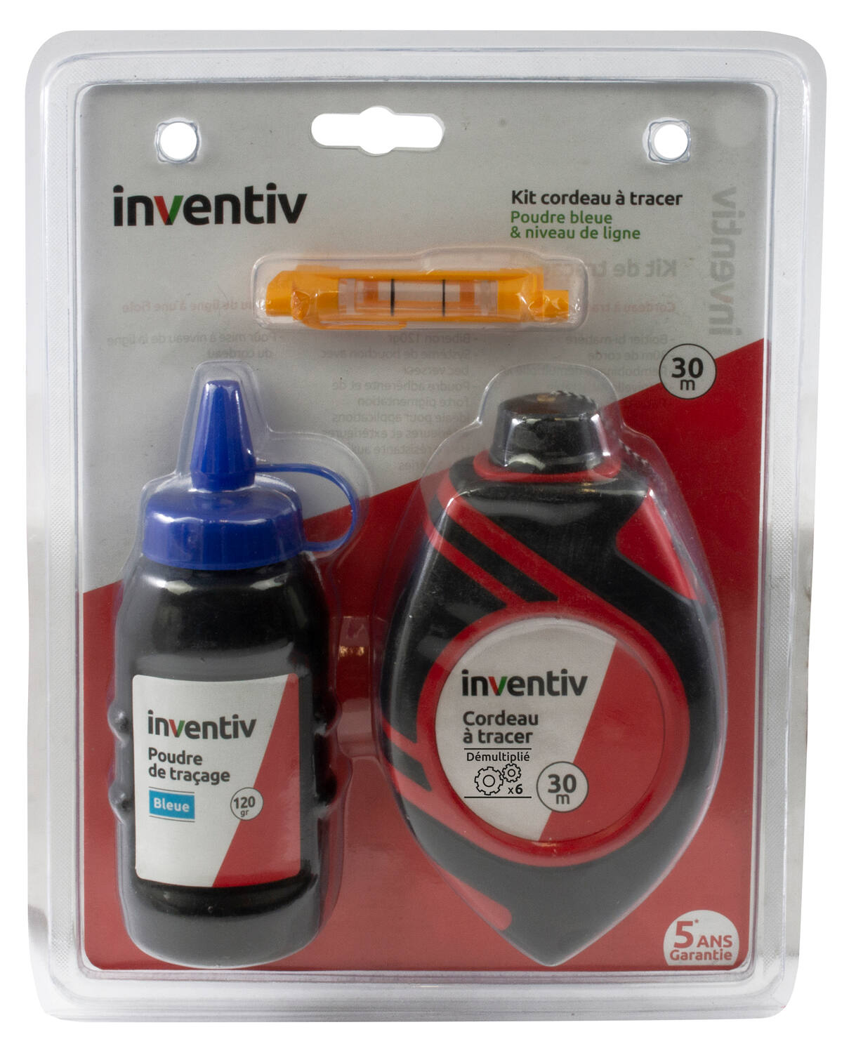 Kit de traçage cordeau + poudre bleue - INVENTIV