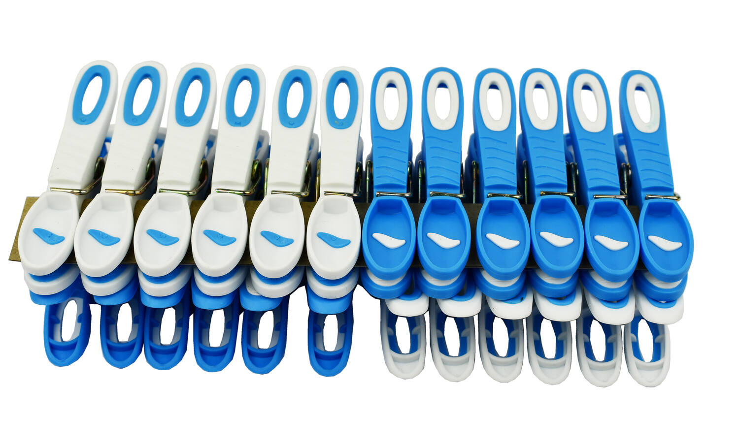 24 Pinces à linge anti-marque blanc/bleu - INVENTIV