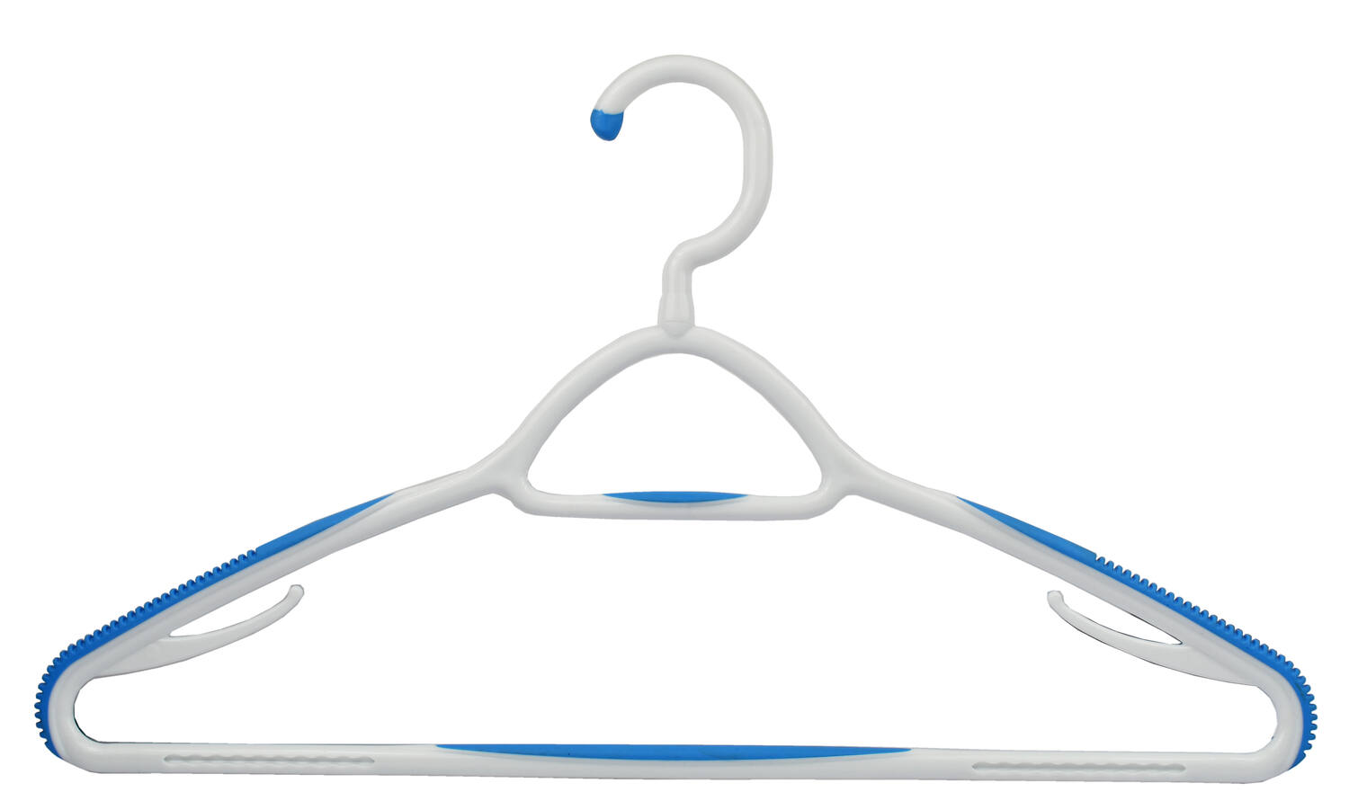 3 cintres Premium anti-glisse et anti-marque bleu/blanc - INVENTIV