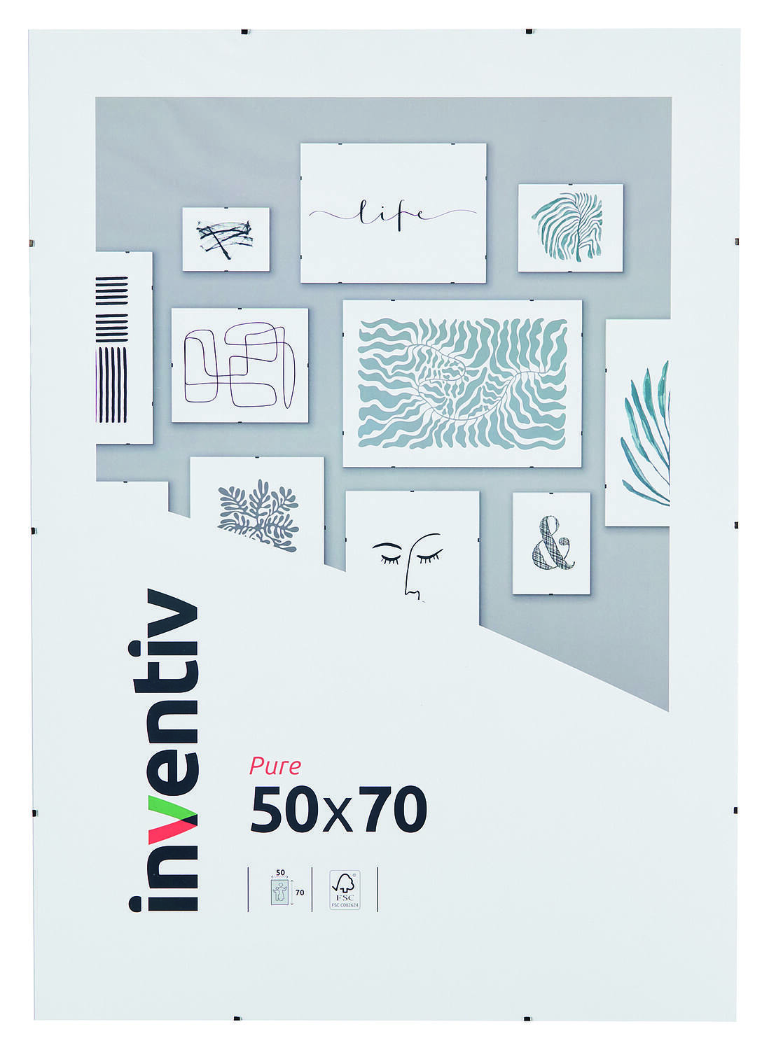 Cadre sous-verre Face Plexiglass 50x70cm - INVENTIV