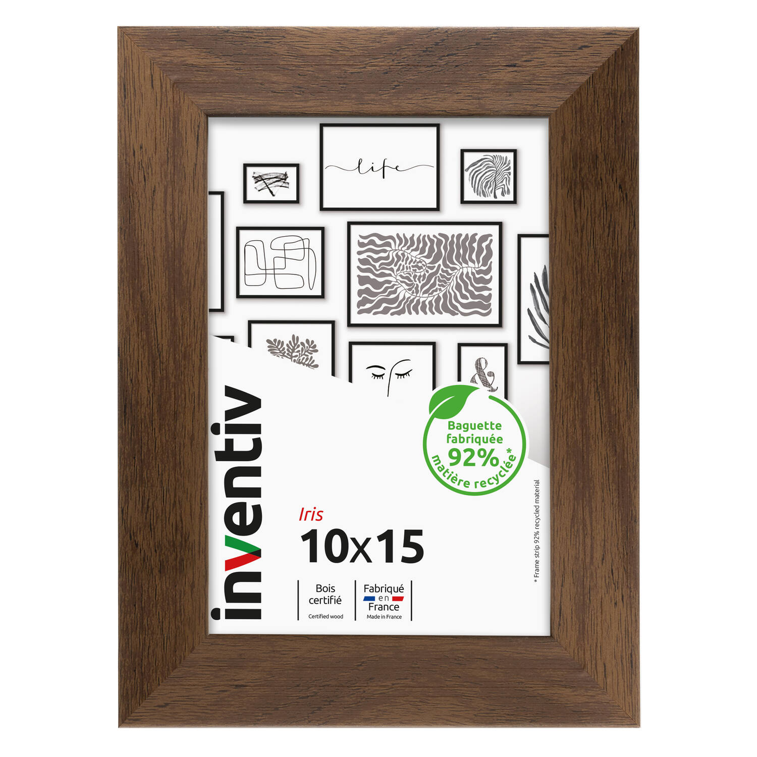 Cadre photo Iris 10 x 15 cm ébène - INVENTIV