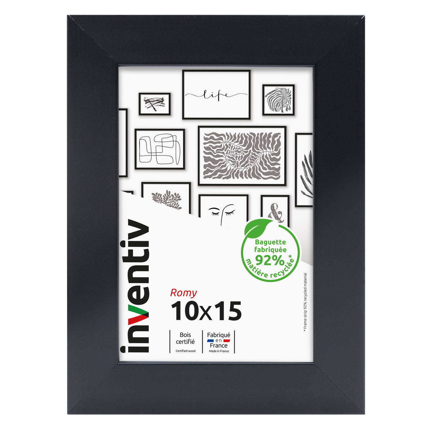 Cadre photo Romy 10 x 15 cm noir - INVENTIV