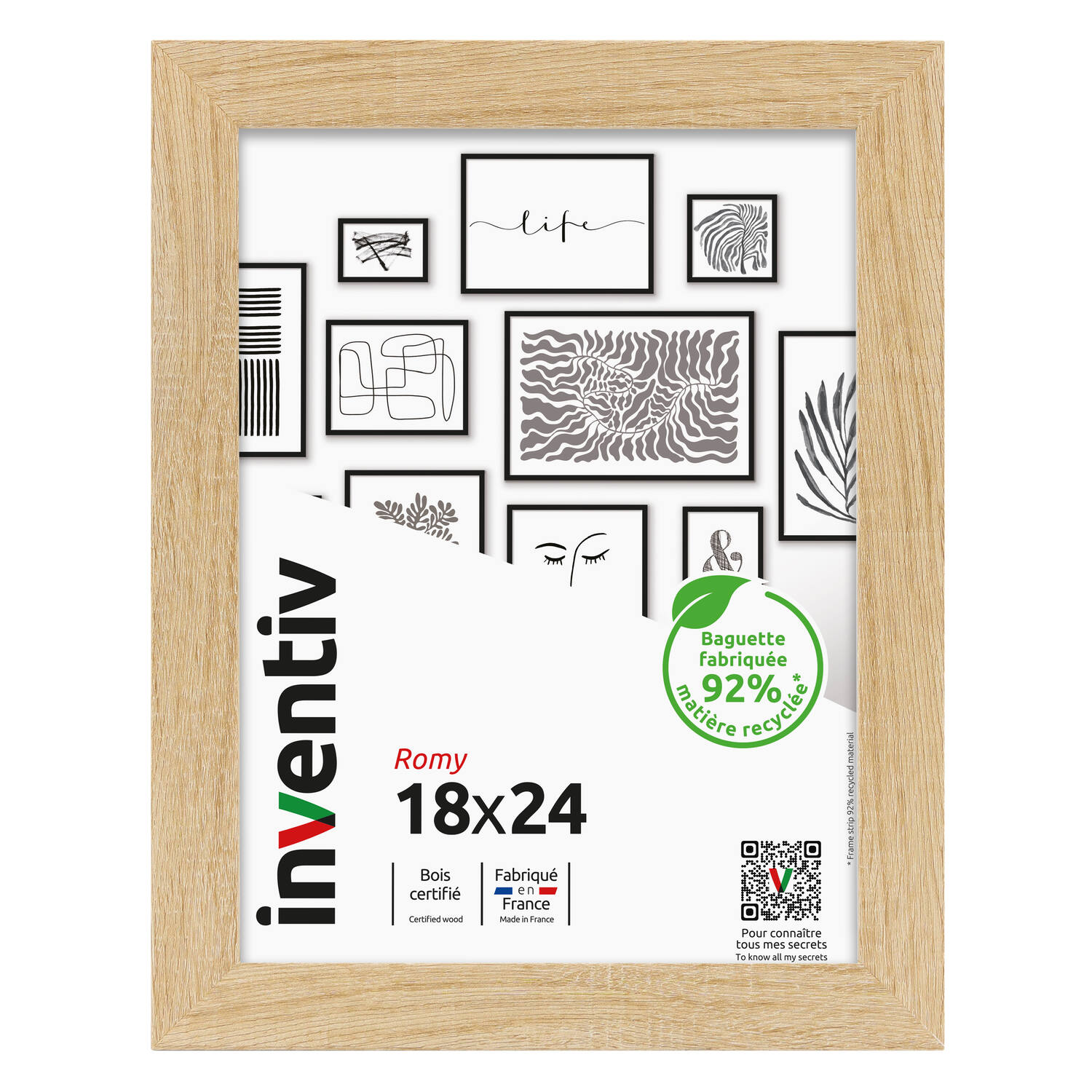 Cadre photo Romy 18 x 24 cm bois - INVENTIV