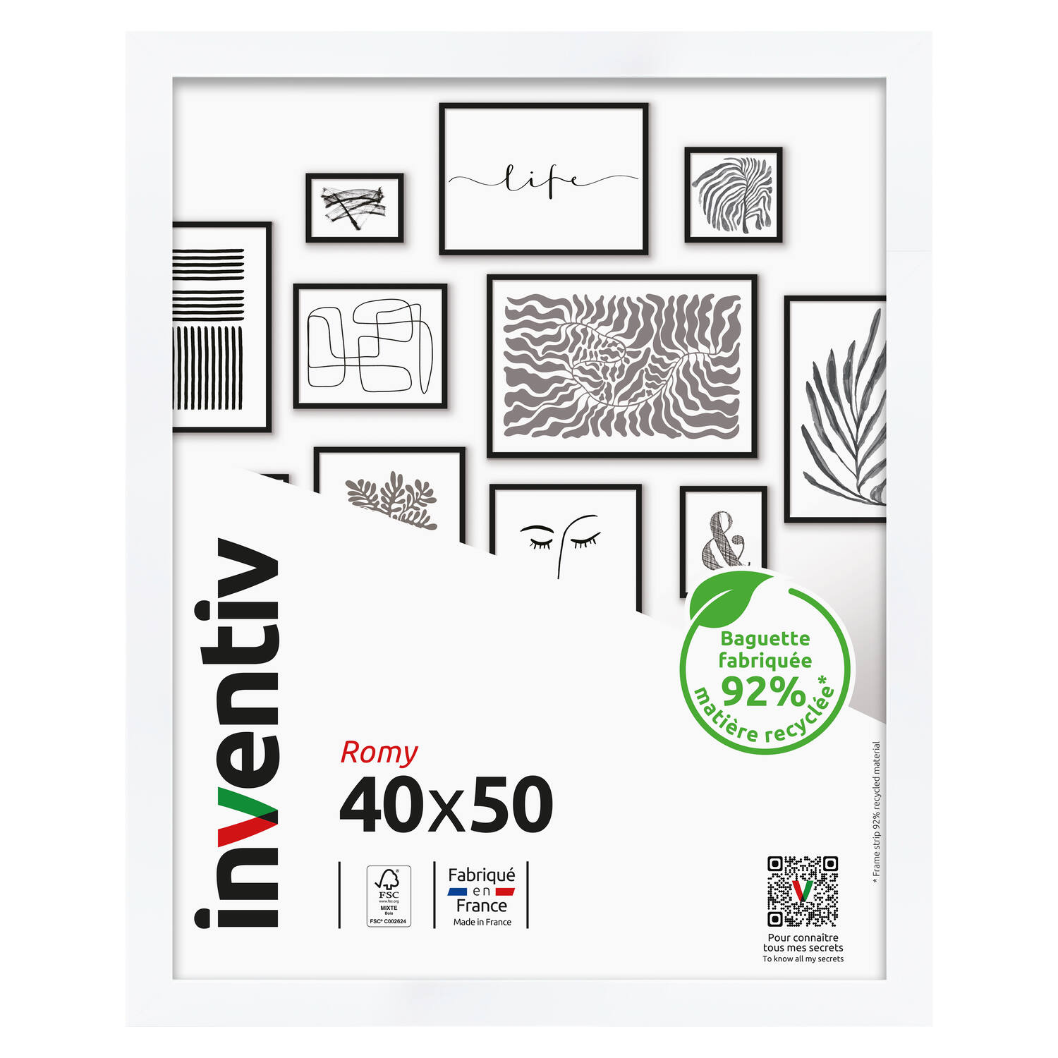 Cadre photo Romy 40 x 50 cm blanc - INVENTIV