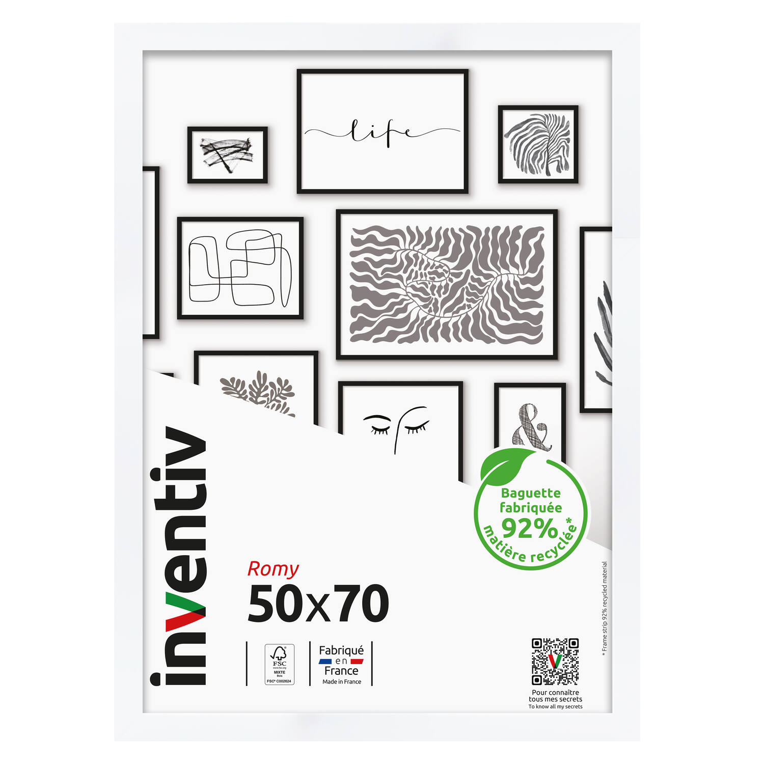 Cadre photo Romy 50 x 70 cm blanc - INVENTIV
