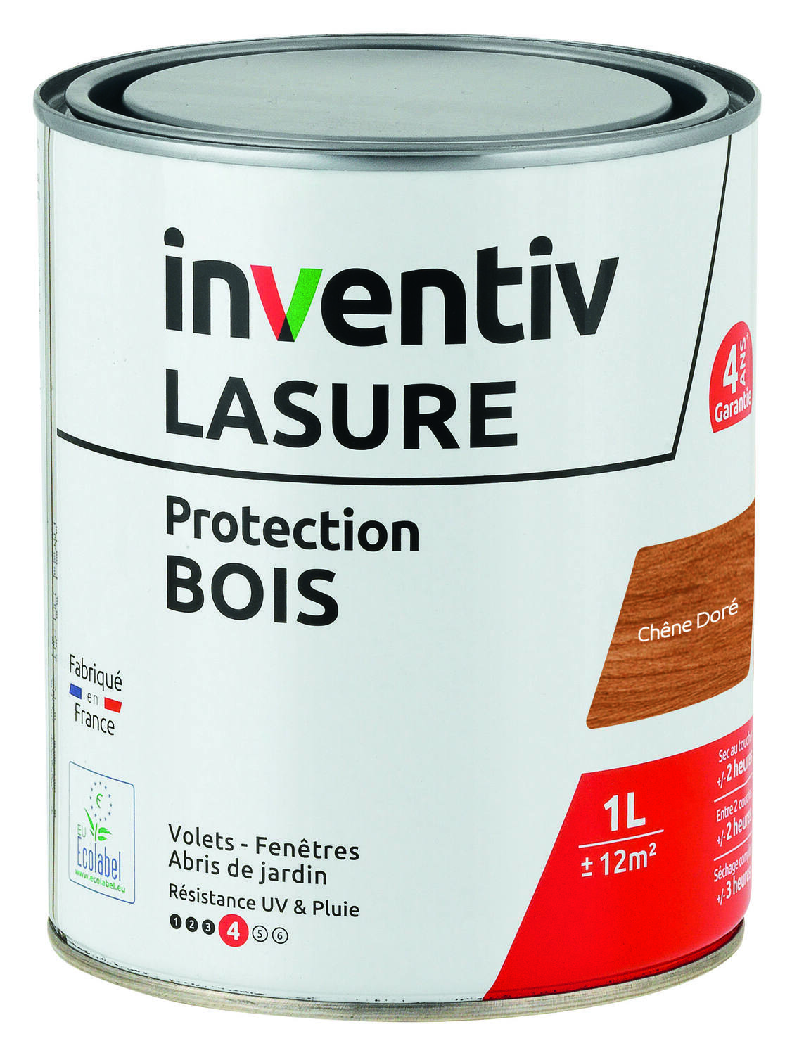 Lasure 4 ans Chêne Doré 1L - INVENTIV