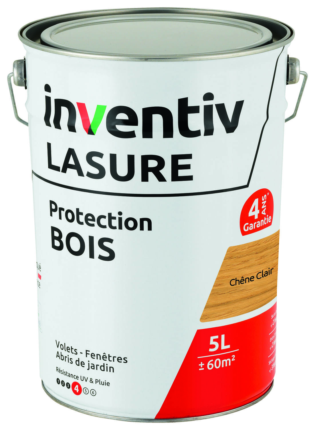 Lasure 4 ans Chêne Clair 5L - INVENTIV