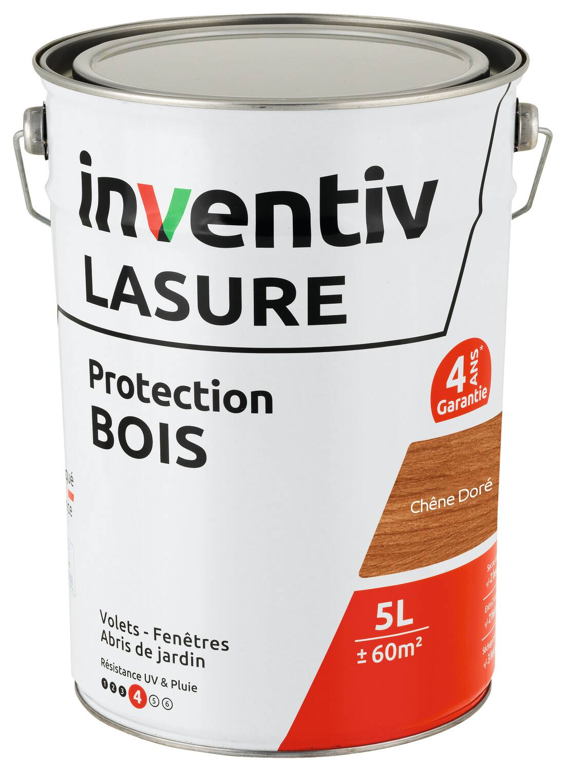 Lasure 4 ans Chêne Doré 5L - INVENTIV