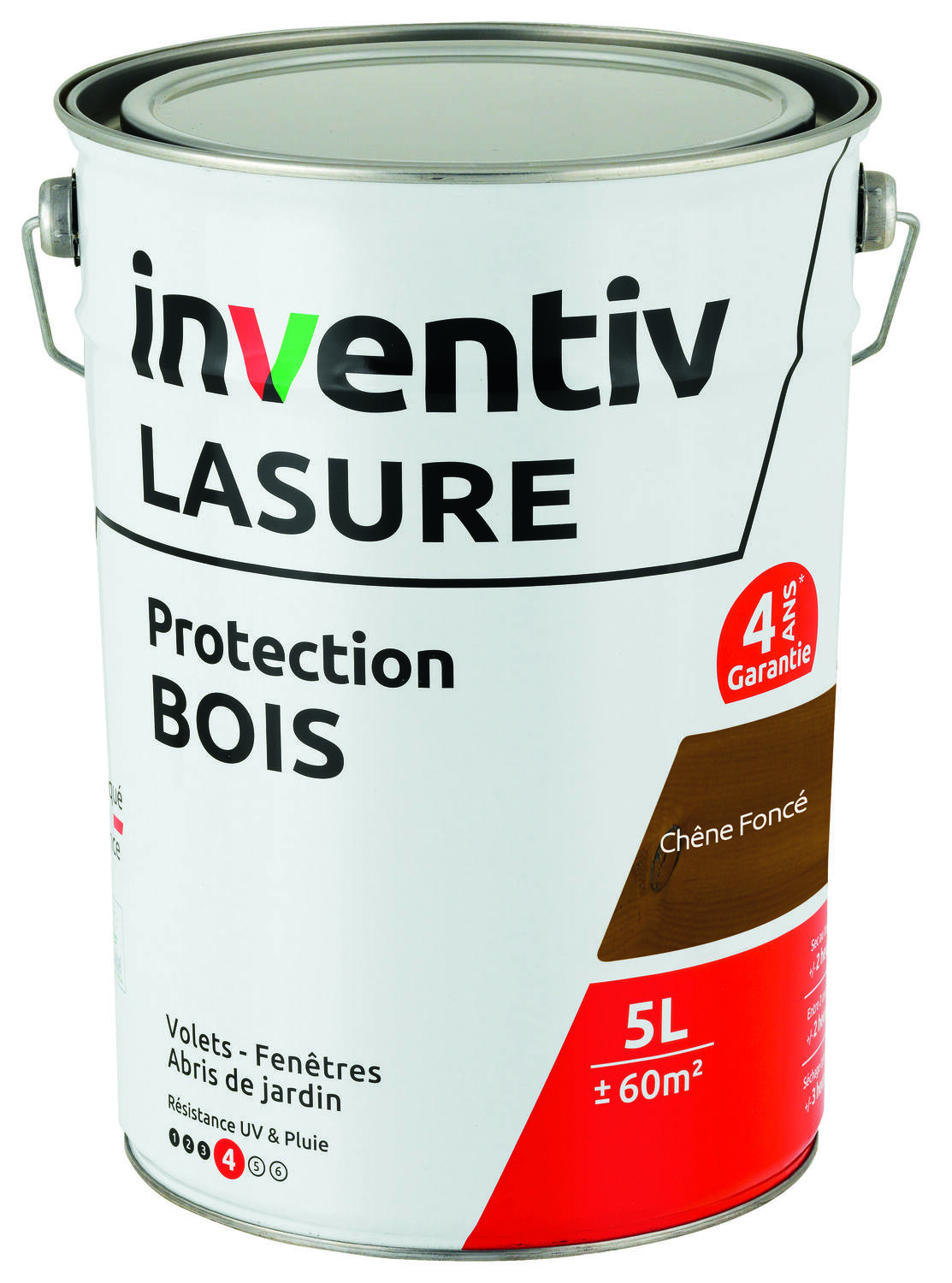 Lasure 4 ans Chêne Foncé 5L - INVENTIV