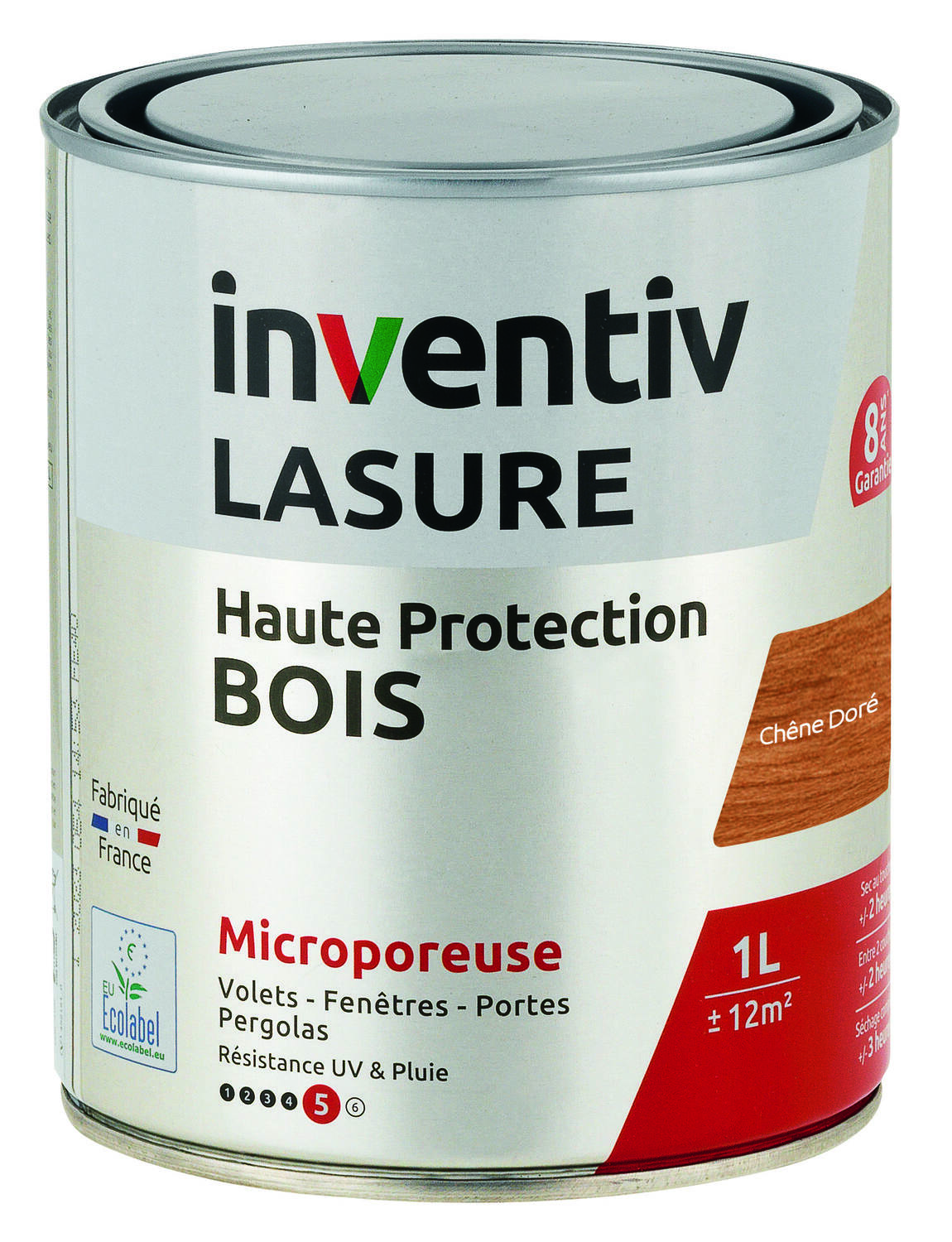 Lasure 8 ans Chêne Doré 1L - INVENTIV