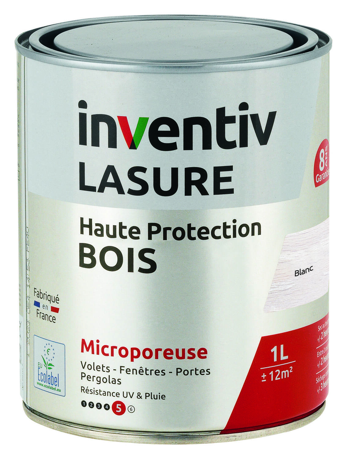 Lasure 8 ans Blanc 1L - INVENTIV