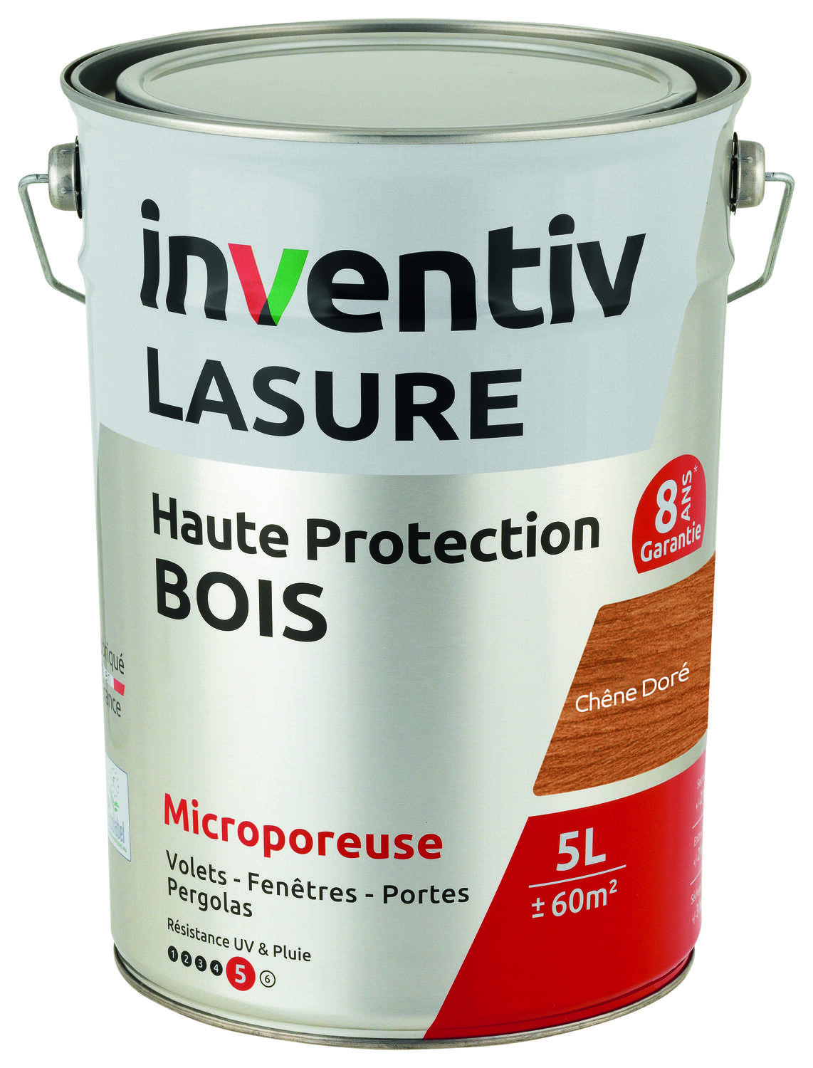 Lasure 8 ans Chêne Doré 5L - INVENTIV