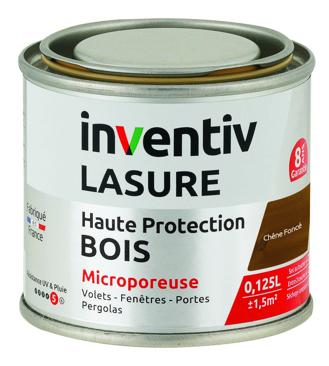 Lasure 8 ans Chêne Foncé 0,125L - INVENTIV