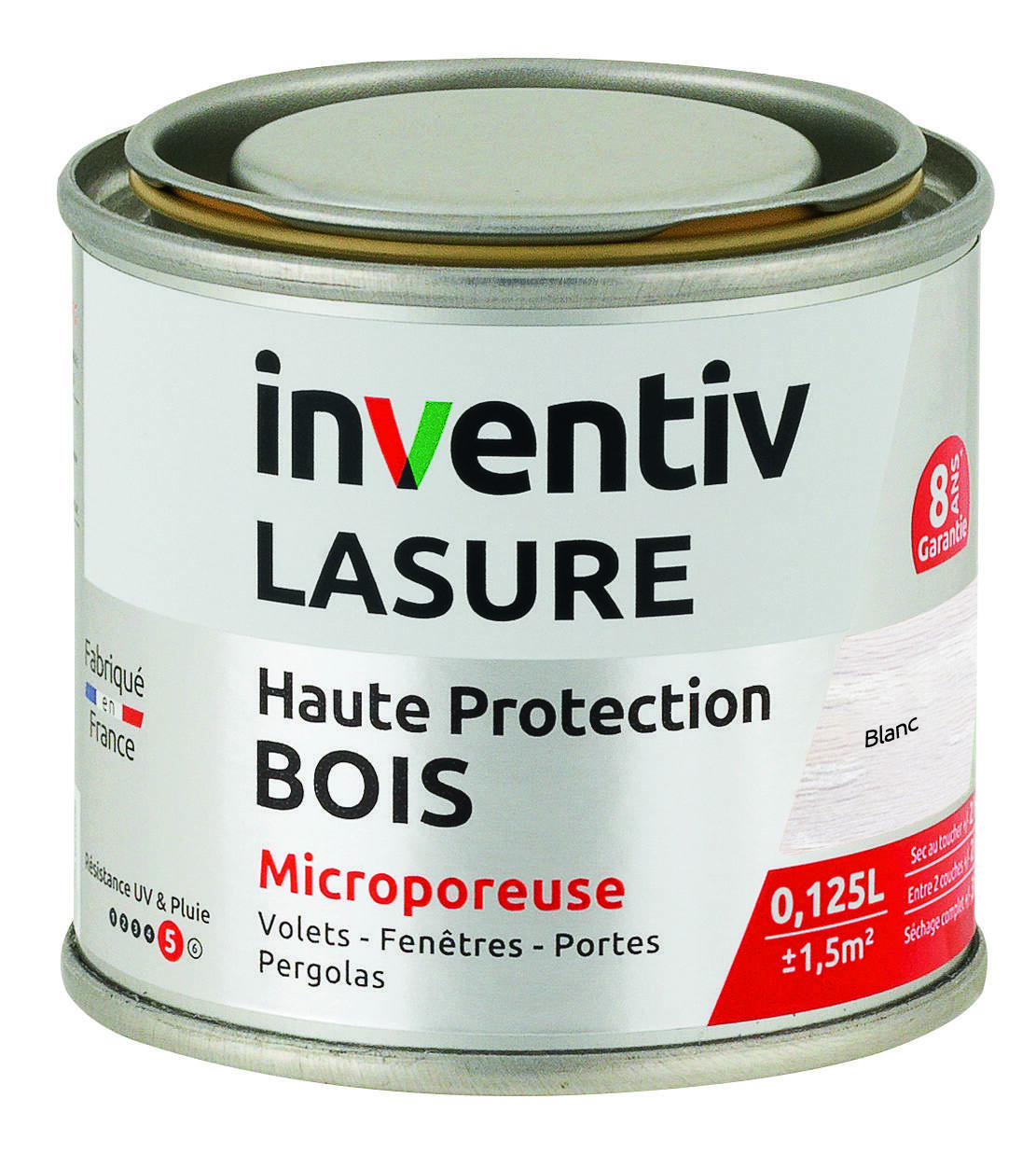 Lasure 8 ans Blanc 0,125L - INVENTIV