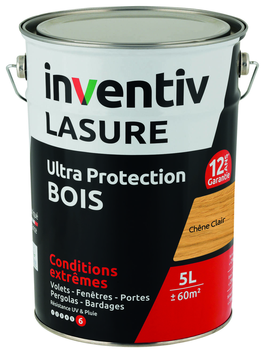 Lasure 12 ans chêne clair 5 L - INVENTIV