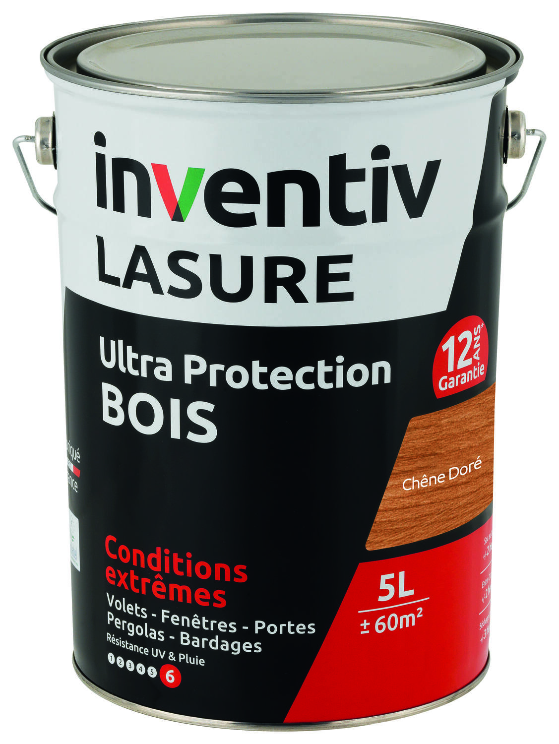 Lasure 12 ans Chêne Doré 5L - INVENTIV
