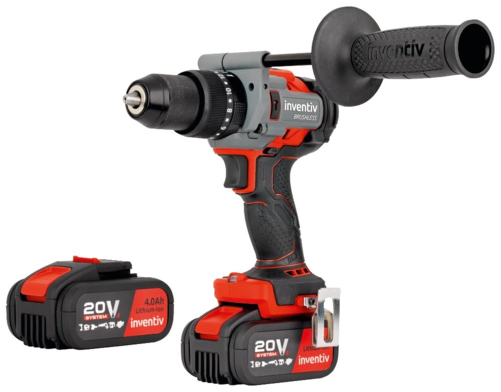 Perceuse visseuse à percussion sans fil brushless 140Nm 20V 2x4Ah - INVENTIV