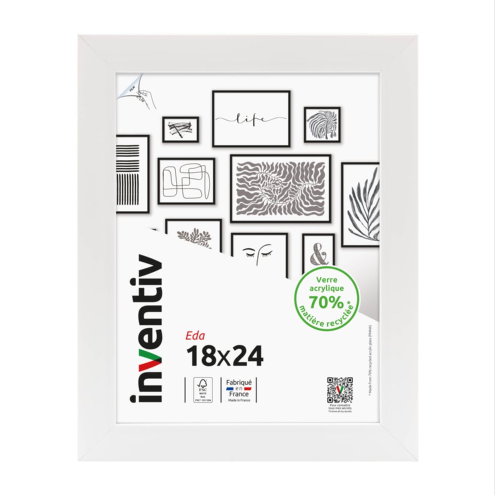 Cadre Eda blanc 18 x 24 cm - INVENTIV