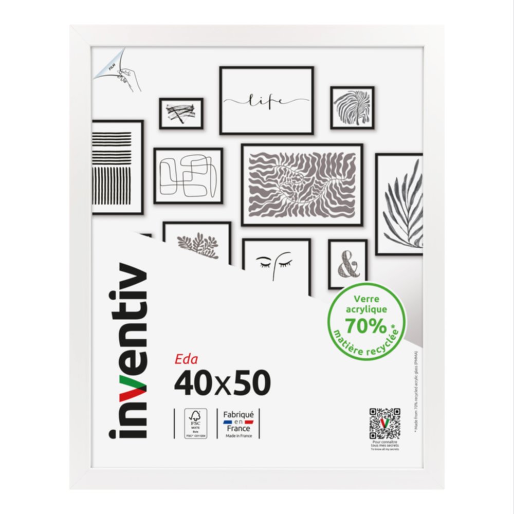 Cadre Eda blanc 40 x 50 cm - INVENTIV