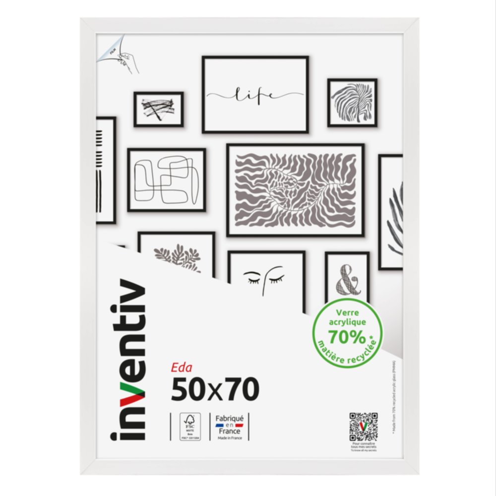 Cadre Eda blanc 50 x 70 cm - INVENTIV
