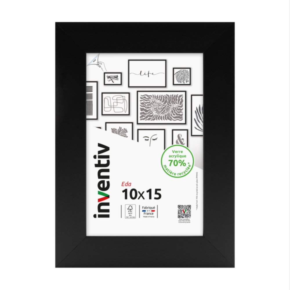 Cadre Eda noir 10 x 15 cm - INVENTIV