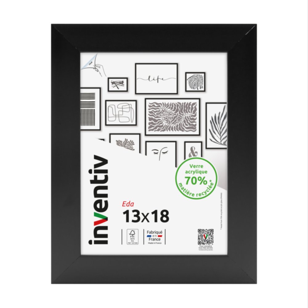 Cadre Eda noir 13 x 18 cm - INVENTIV