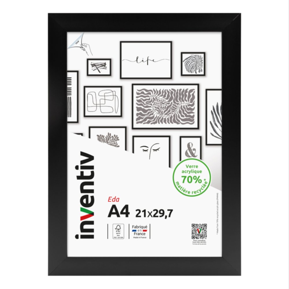 Cadre Eda noir 20 x 30 cm / A4 - INVENTIV