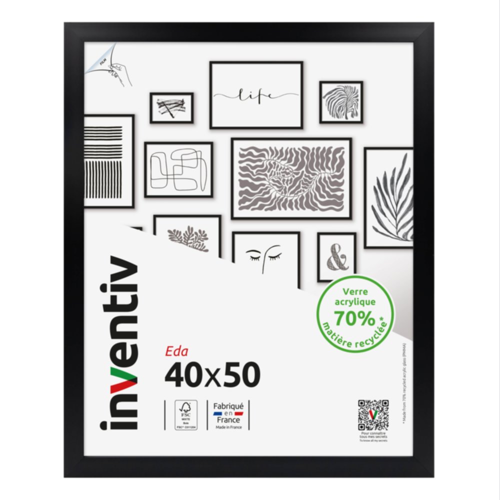 Cadre Eda noir 40 x 50 cm - INVENTIV