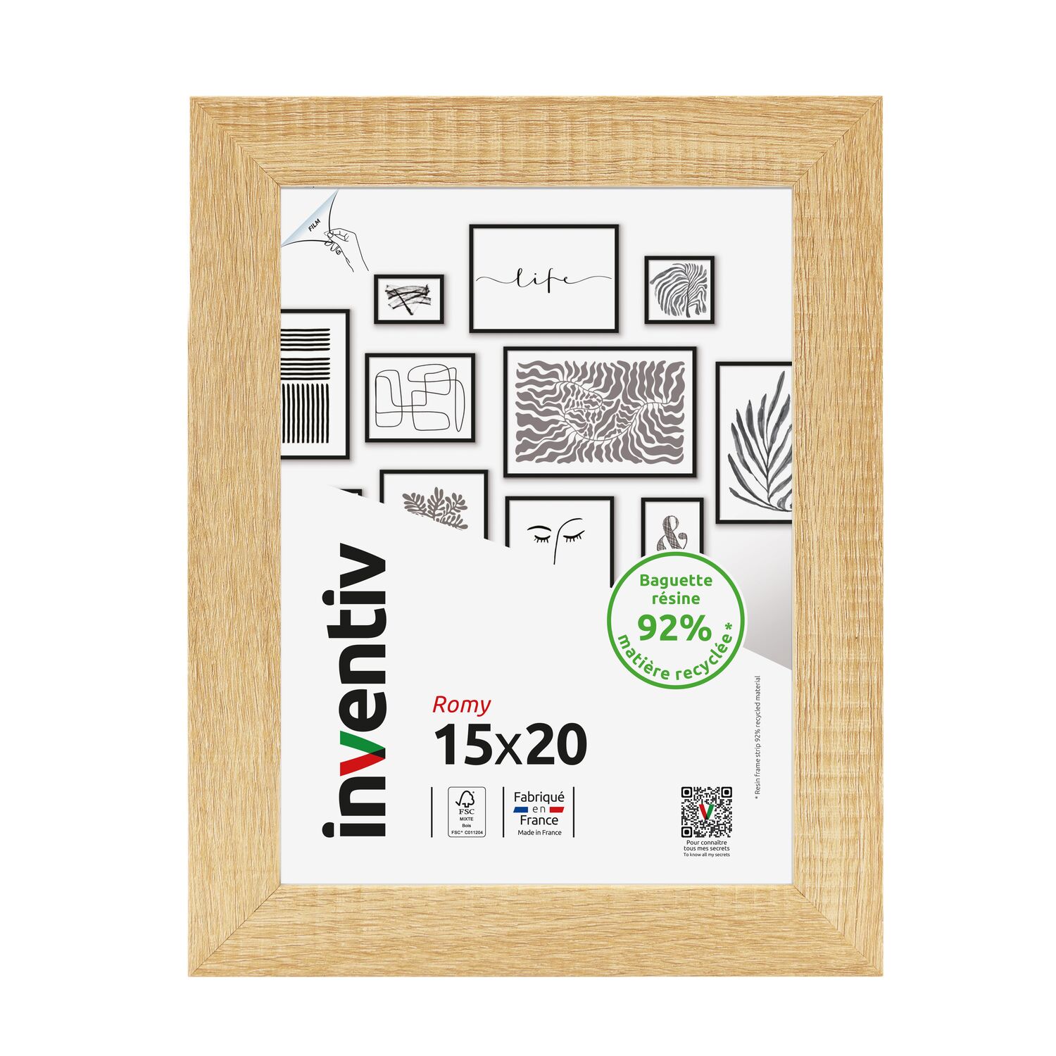 Cadre photo Romy naturel 15x20cm - INVENTIV