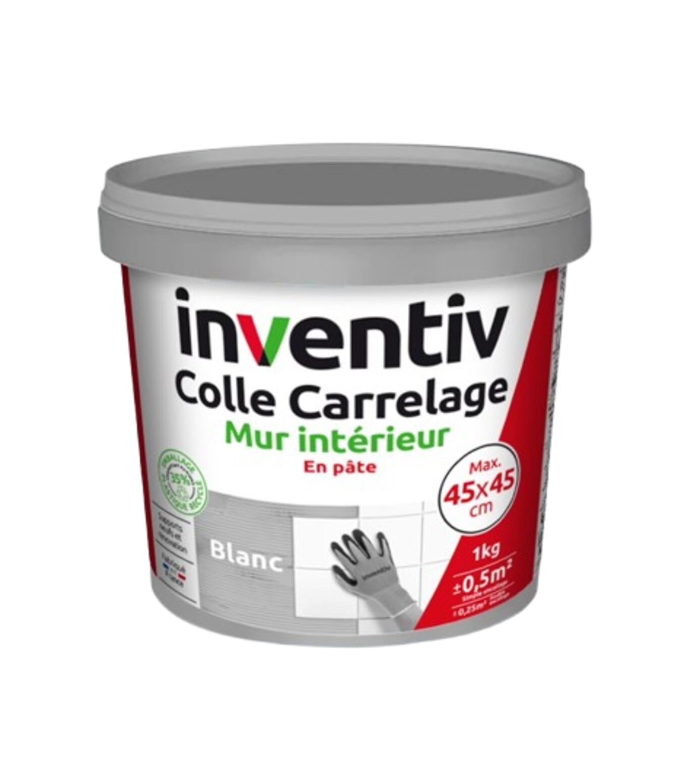 Colle carrelage Mur intérieur 1kg blanc  - INVENTIV