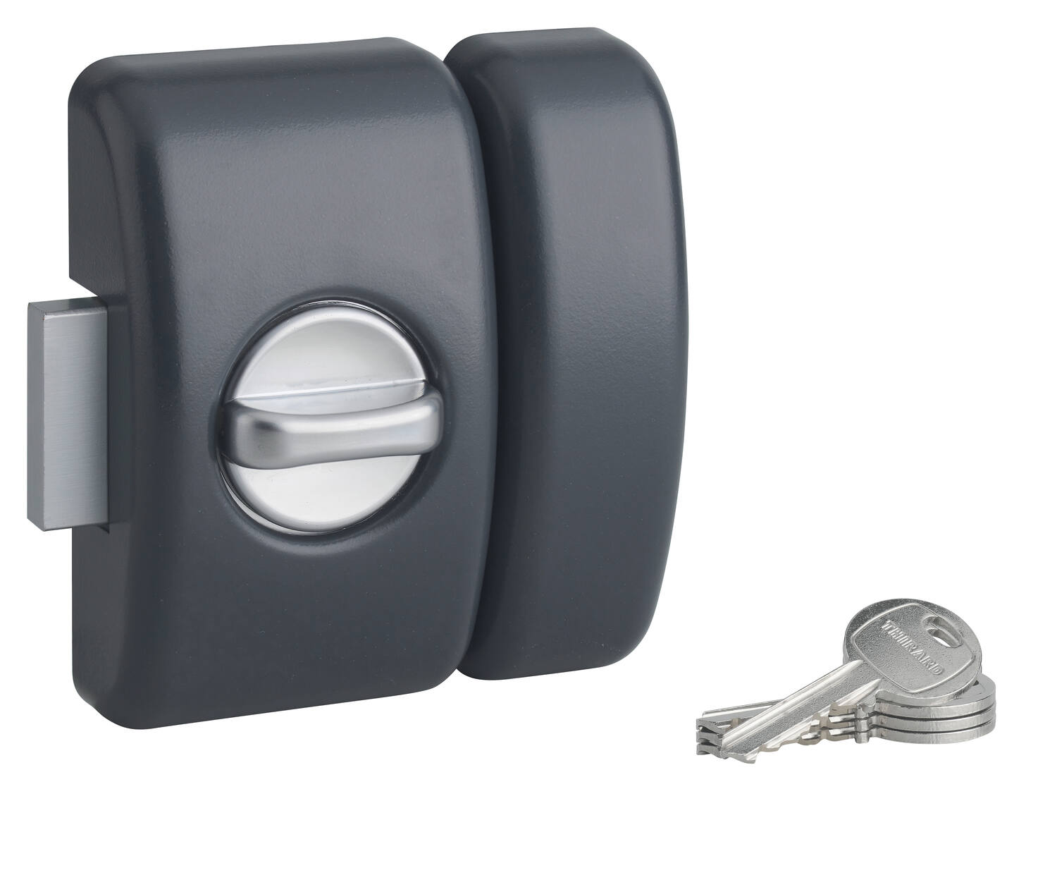 Verrou universel cylindre 45mm + clés anthracite - INVENTIV