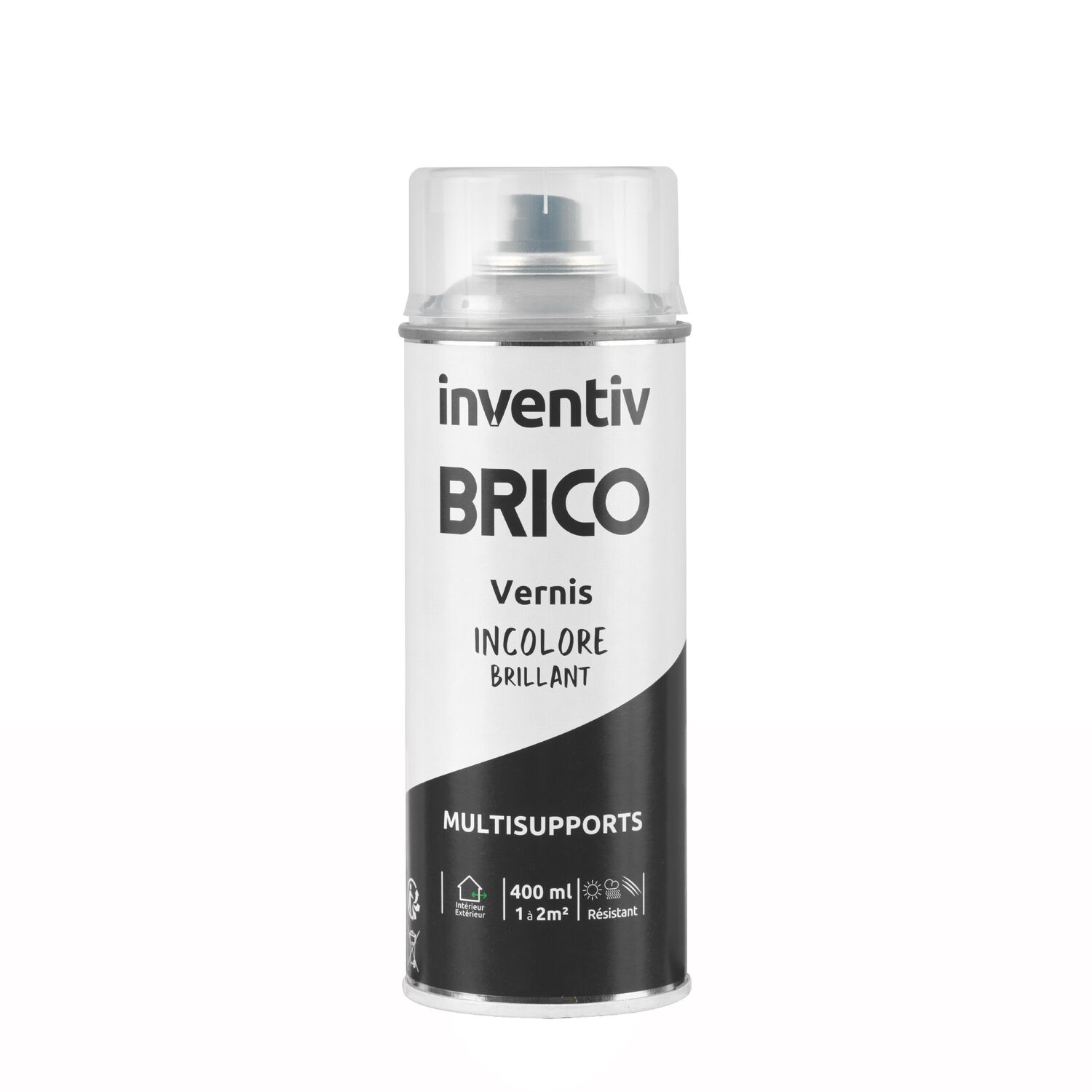 Vernis aérosol Multisupports incolore brillant 400ml - INVENTIV