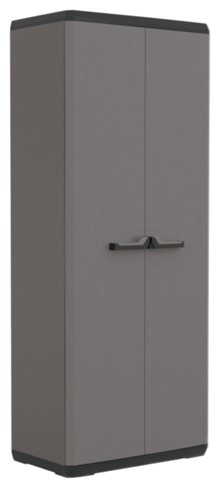 Armoire haute résine PIU 166 x 68 x 39 cm gris/noir - 1ER