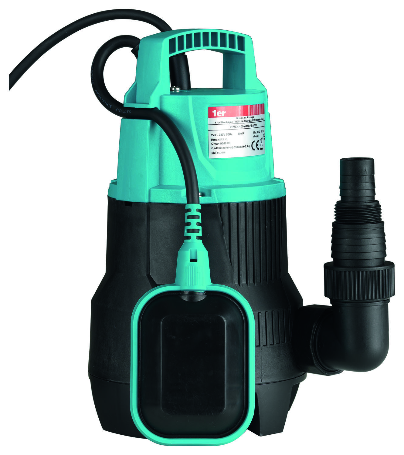 Pompe d'évacuation eaux chargées 400W - 1ER