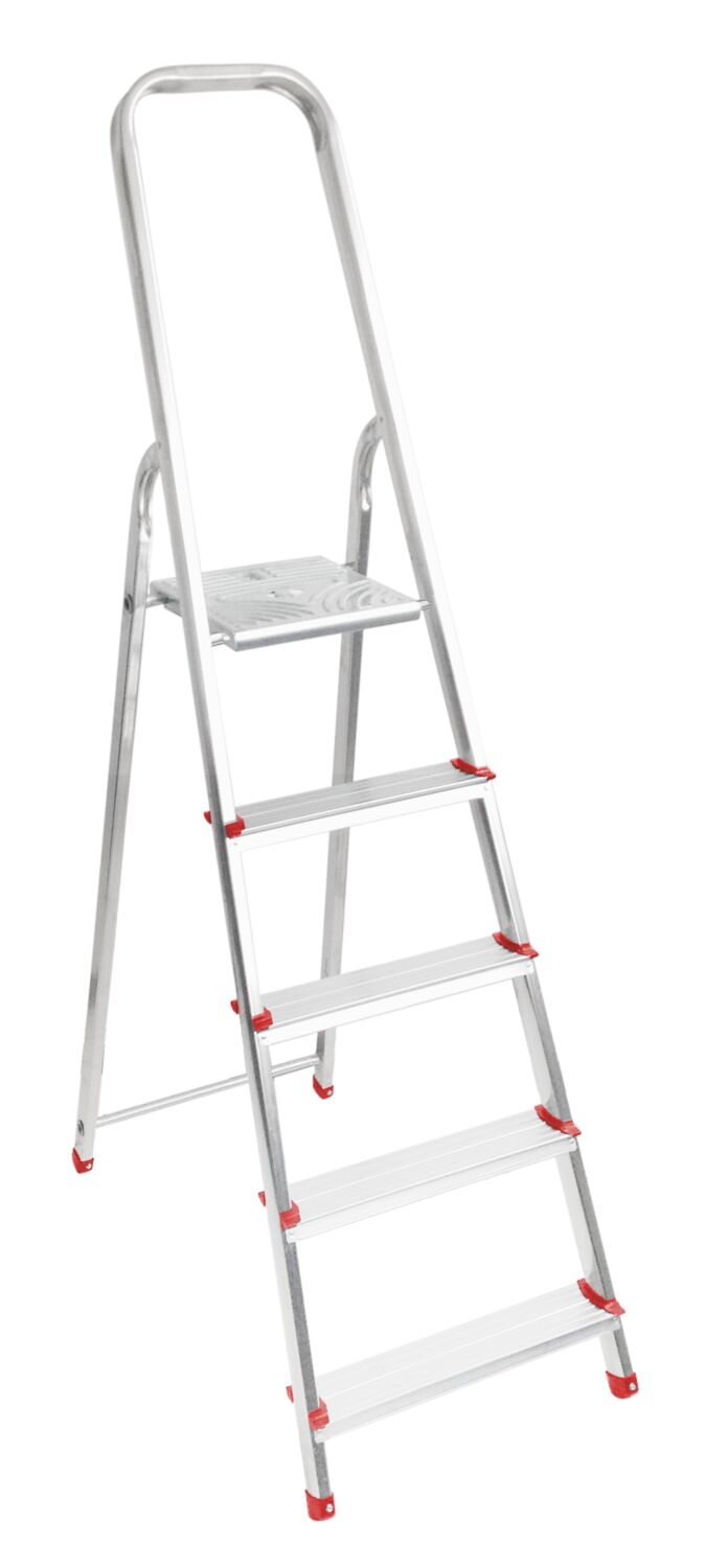 Escabeau 5 marches alu - acier - 1ER