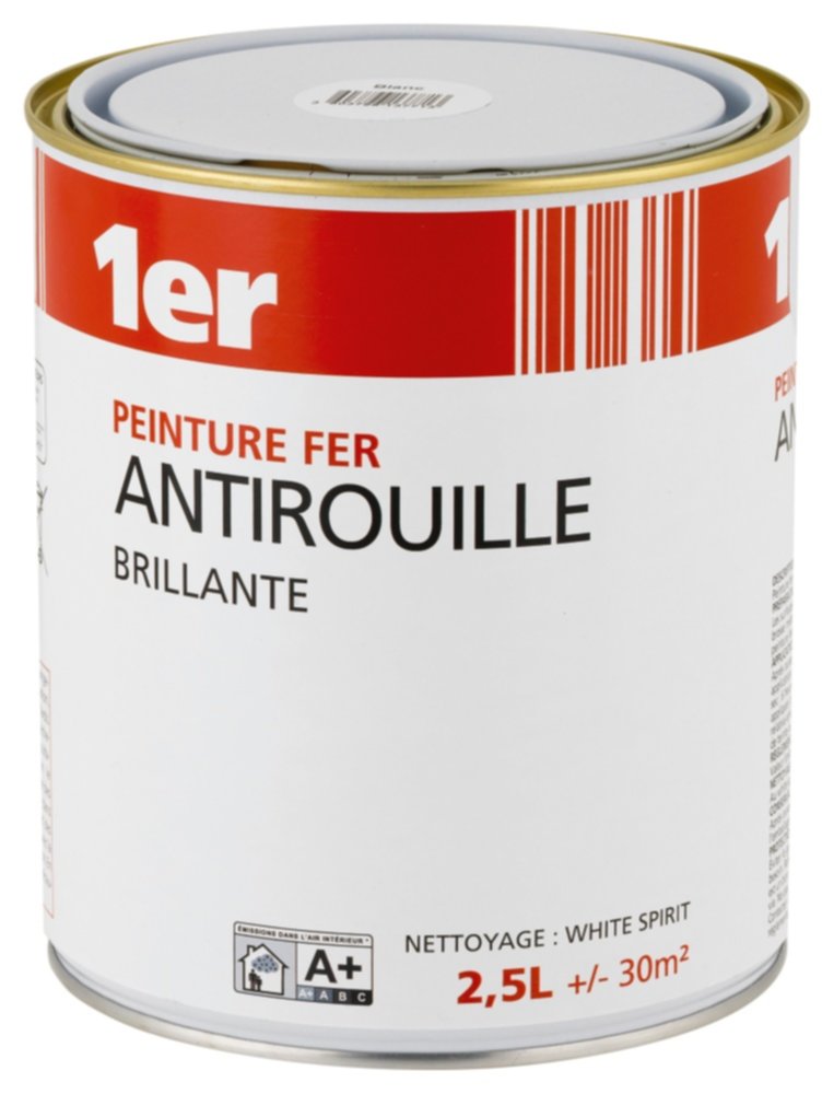Peinture fer blanc brillant 2,5 L - 1ER