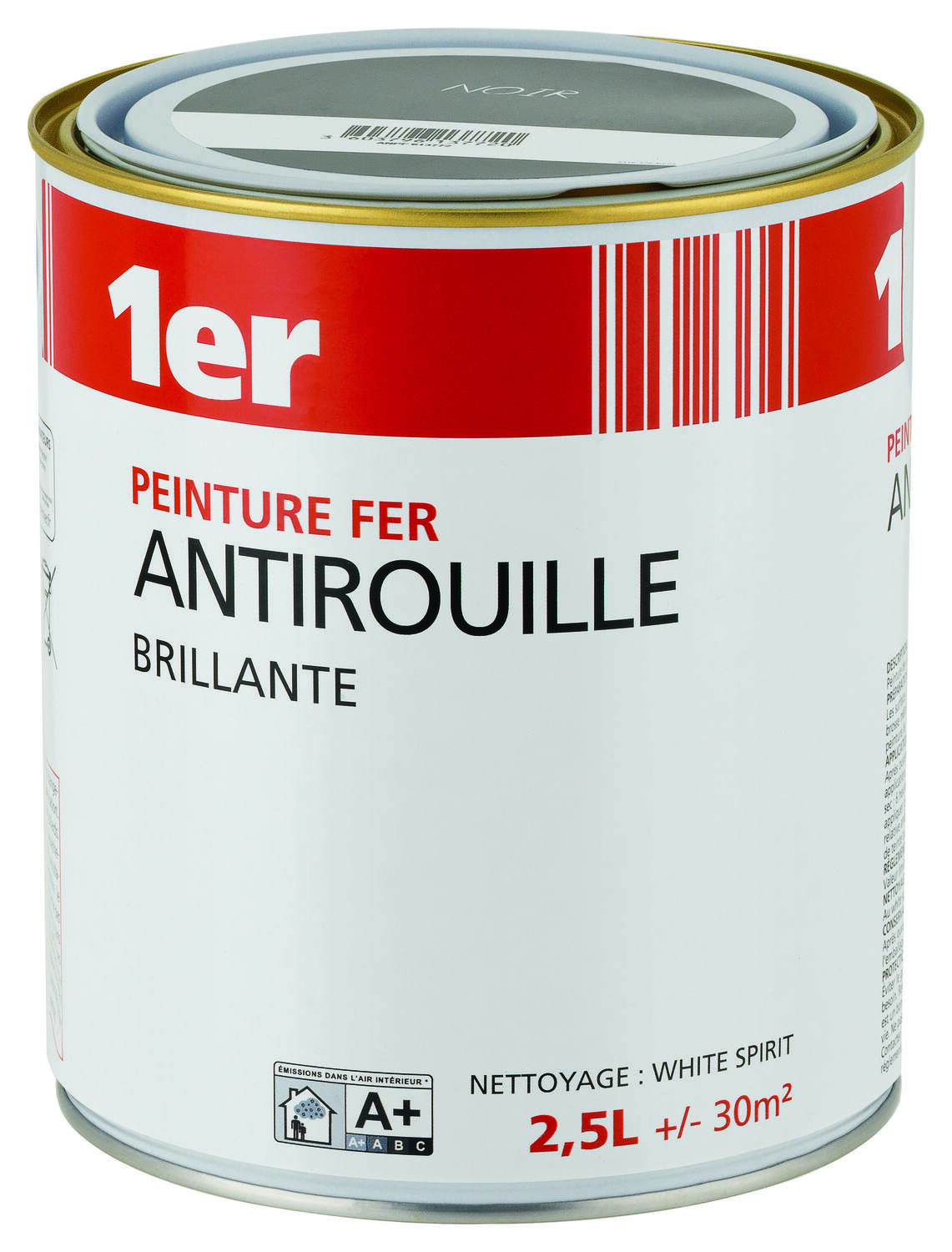 Peinture fer noir brillant 2,5 L - 1ER