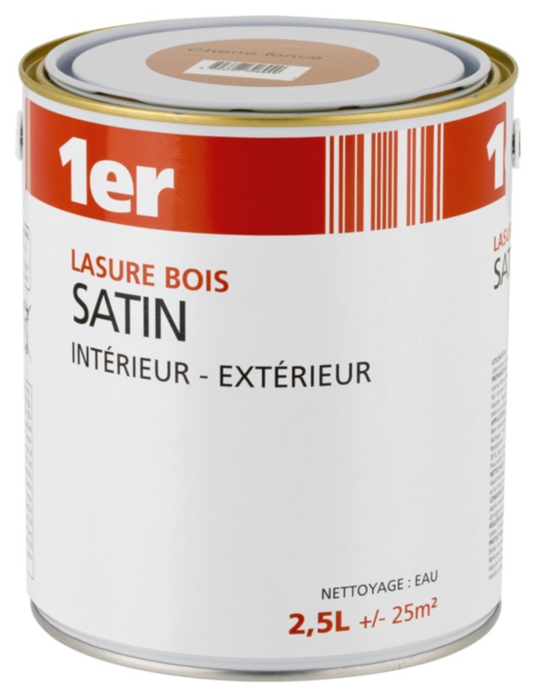 Lasure bois satin chêne foncé 2,5L - 1ER