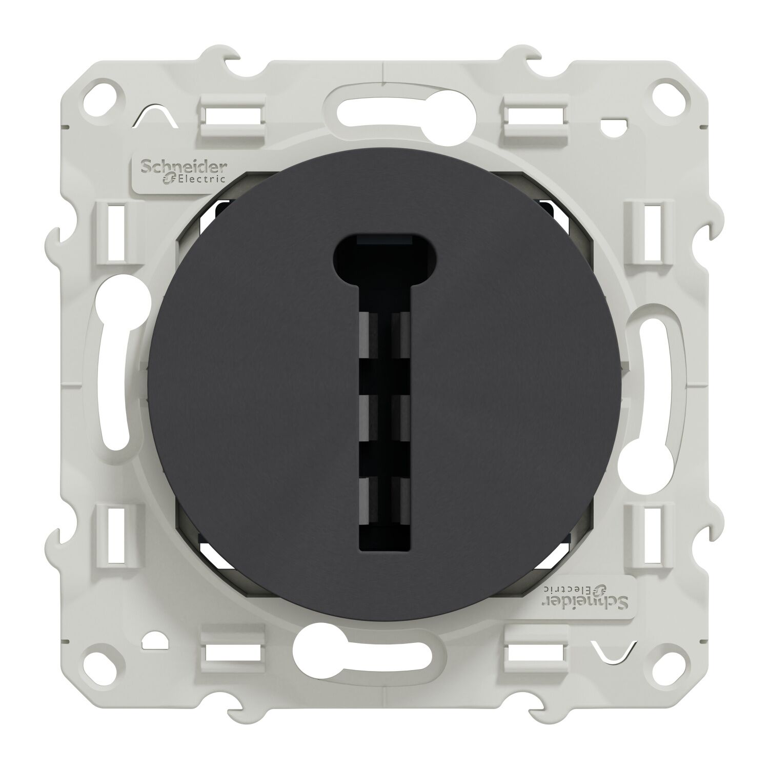Prise téléphone à assembler Odace gris anthracite - SCHNEIDER ELECTRIC