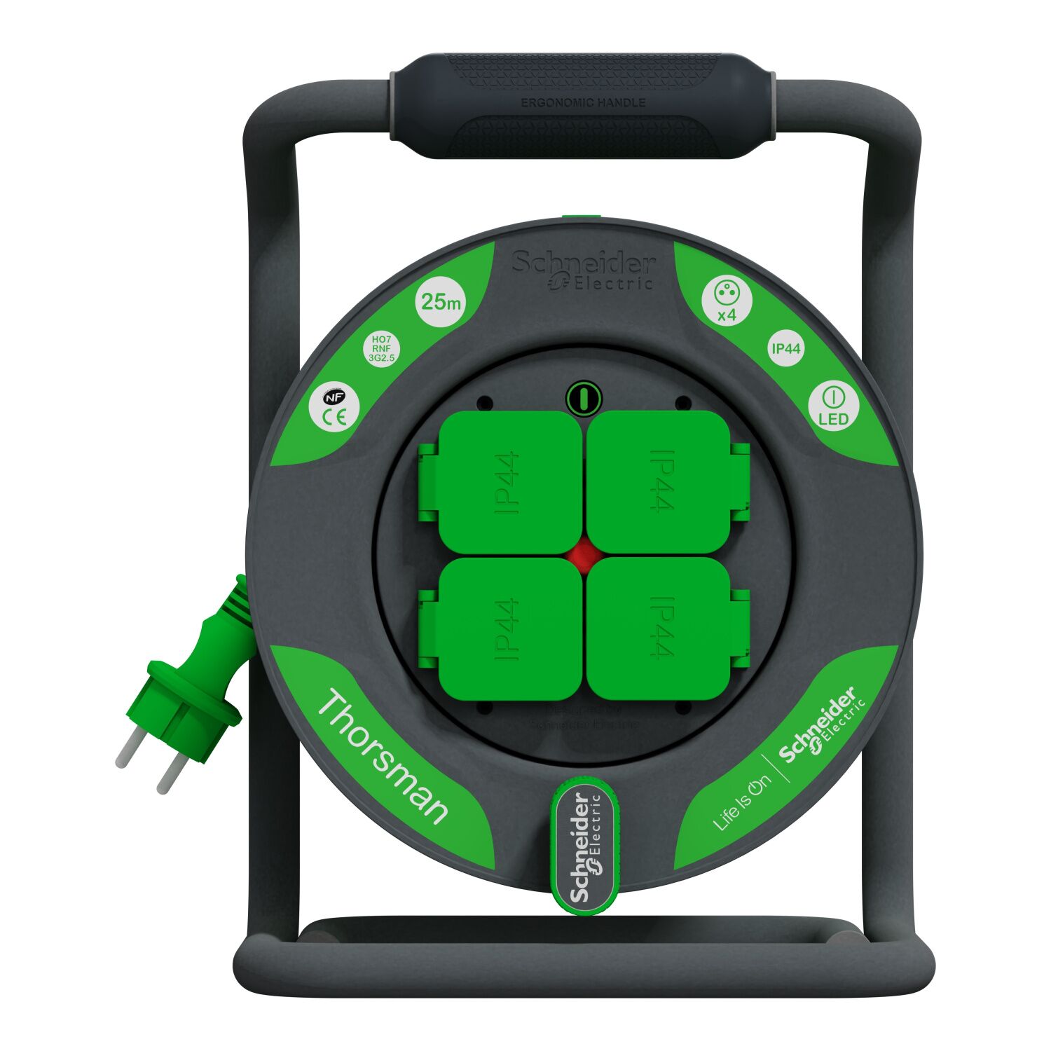 Enrouleur de câble électrique 25m H07RNF 3G 2,5mm² - SCHNEIDER ELECTRIC