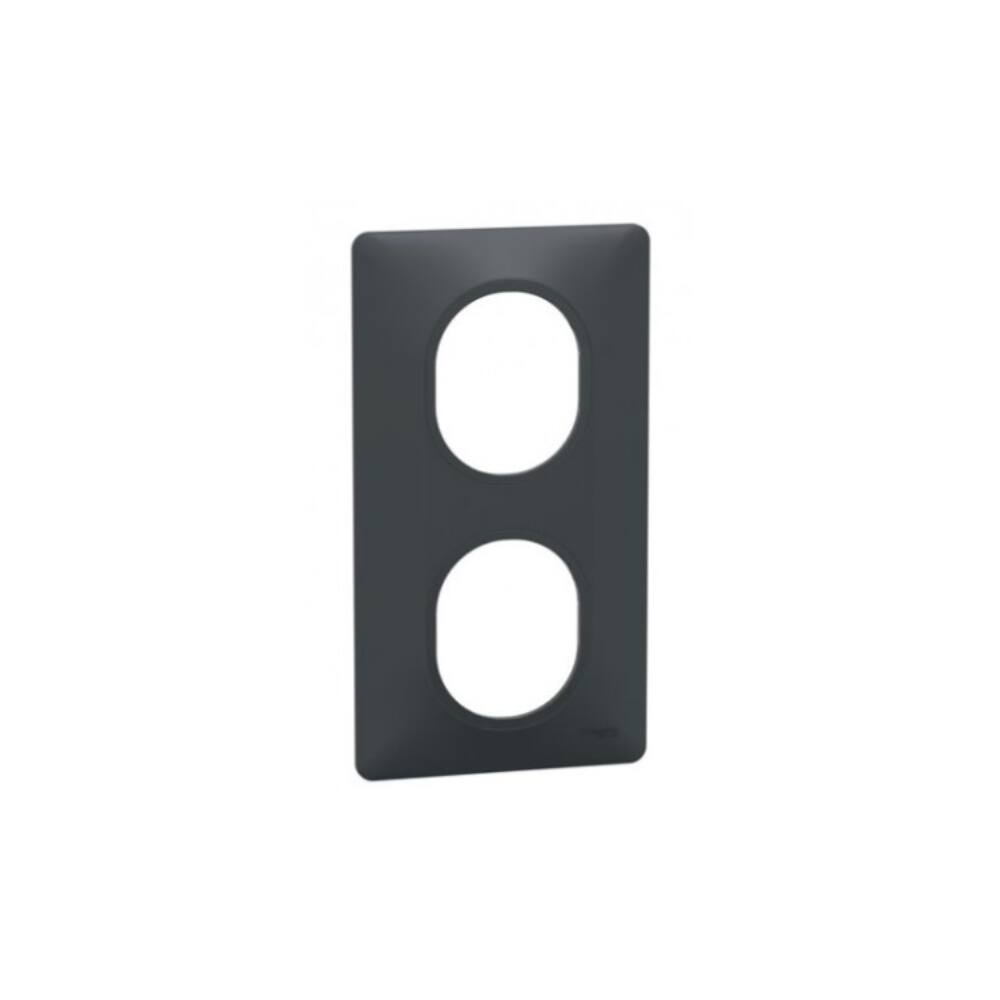 Plaque double verticale Ovalis gris anthracite - SCHNEIDER ELECTRIC