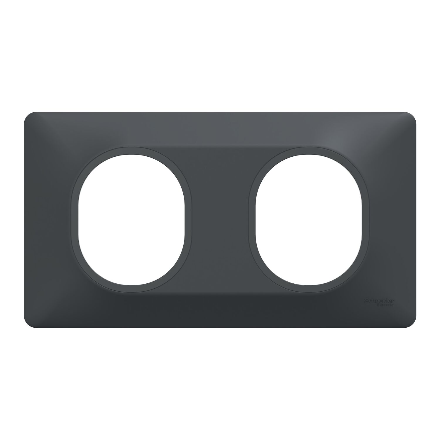 Plaque double horizontale Ovalis gris anthracite - SCHNEIDER ELECTRIC