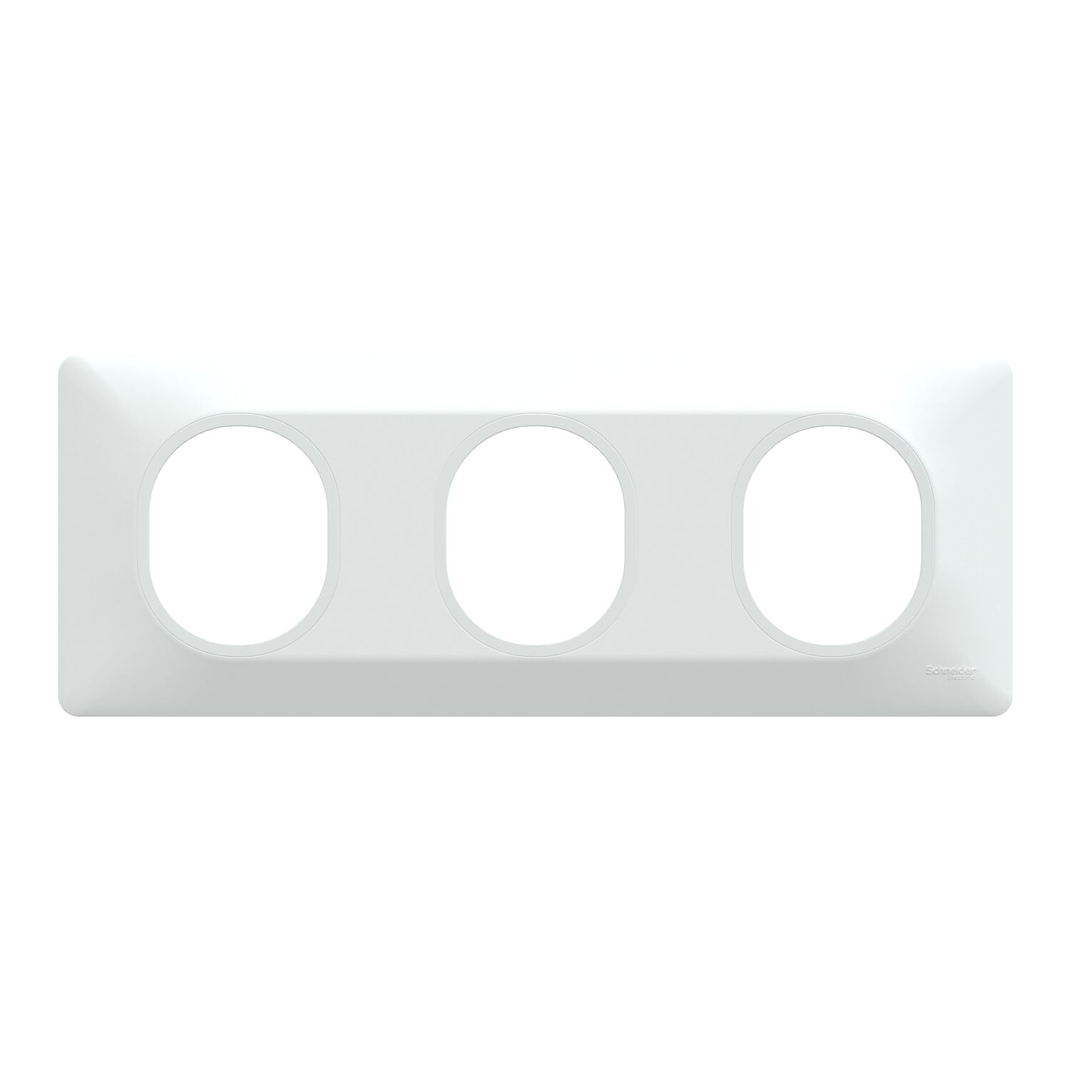 Plaque triple horizontale Ovalis blanc - SCHNEIDER ELECTRIC