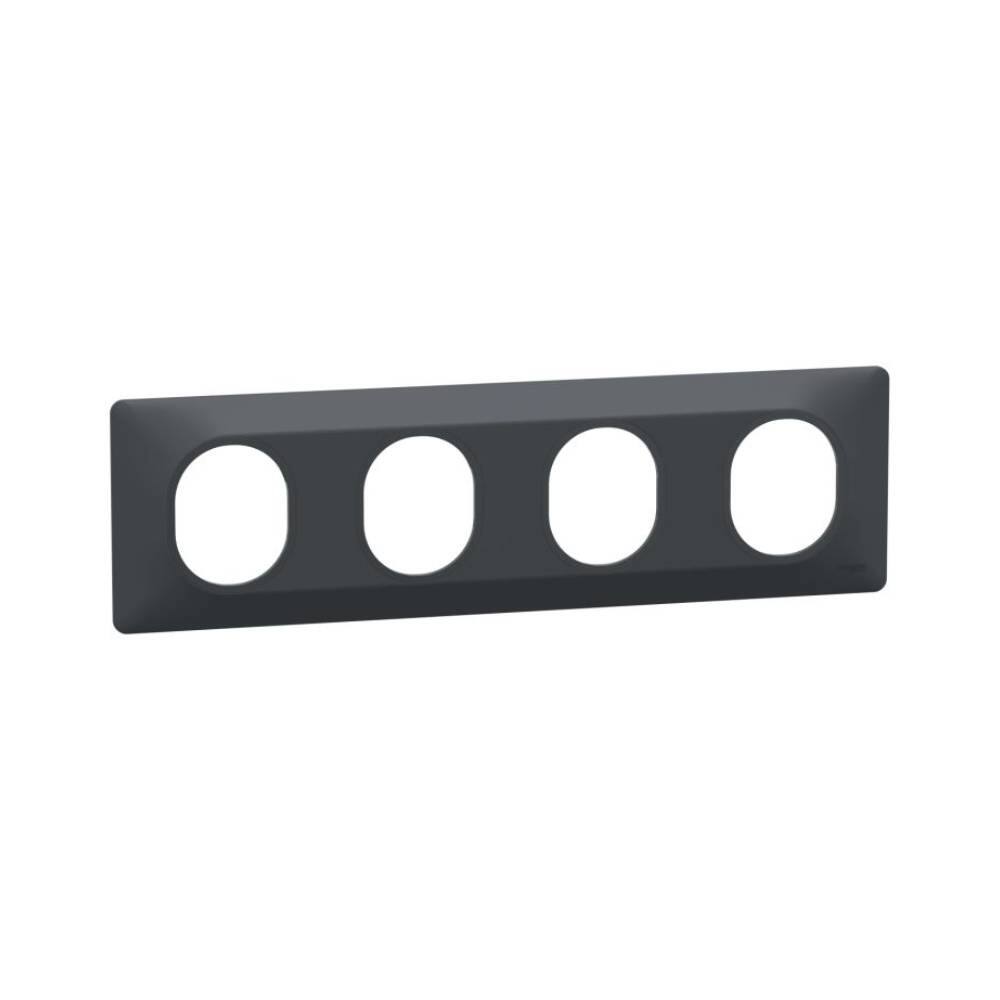 Plaque quadruple horizontale Ovalis gris anthracite - SCHNEIDER ELECTRIC