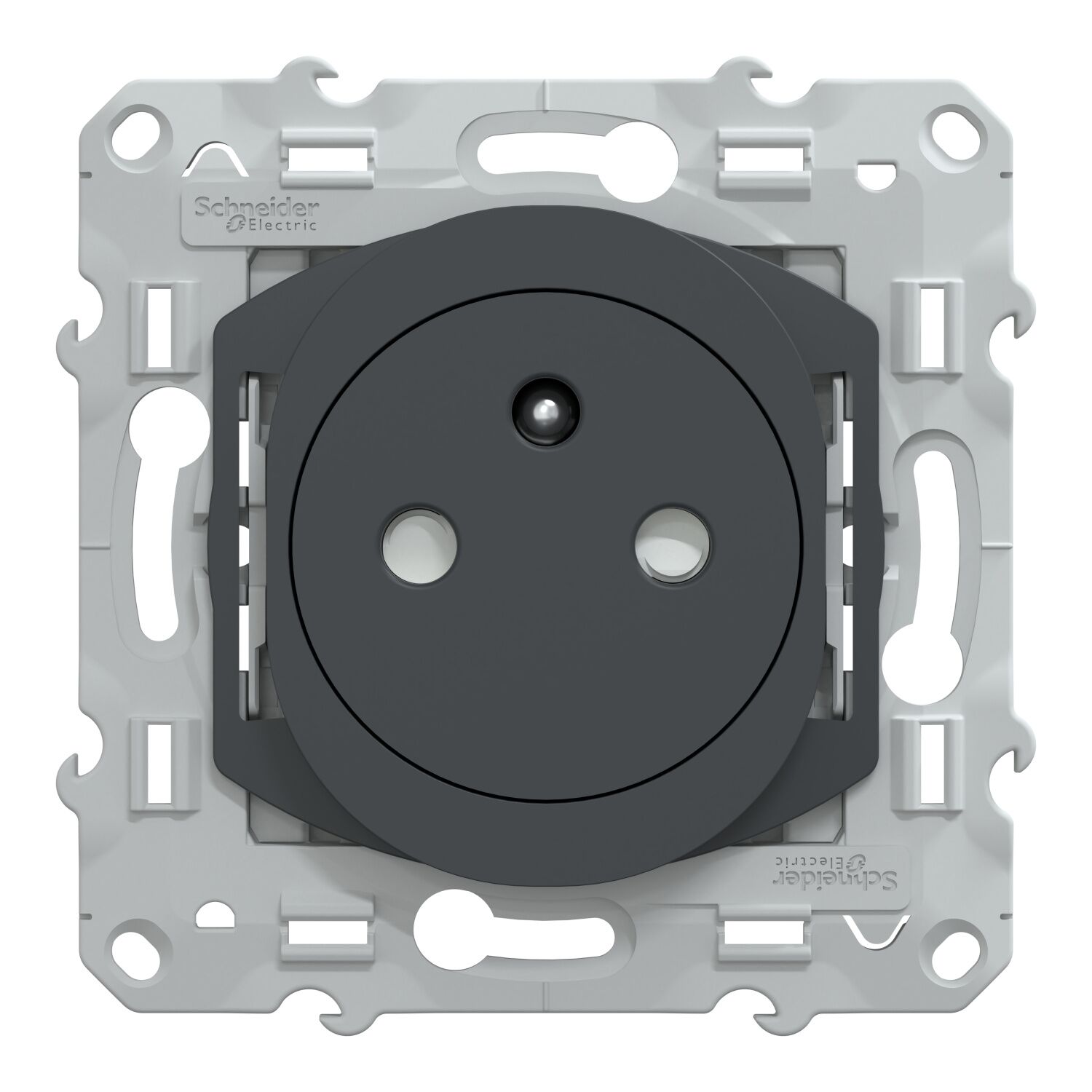 Prise avec terre affleurante à assembler Ovalis anthracite - SCHNEIDER ELECTRIC